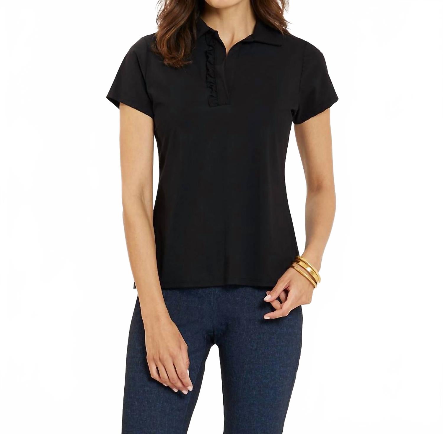 

Черная рубашка с воротником-рюшами «Остин» JUDE CONNALLY, черный