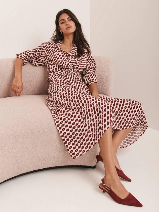 

Лип принт платье-рубашка Mint Velvet, Red/Multi