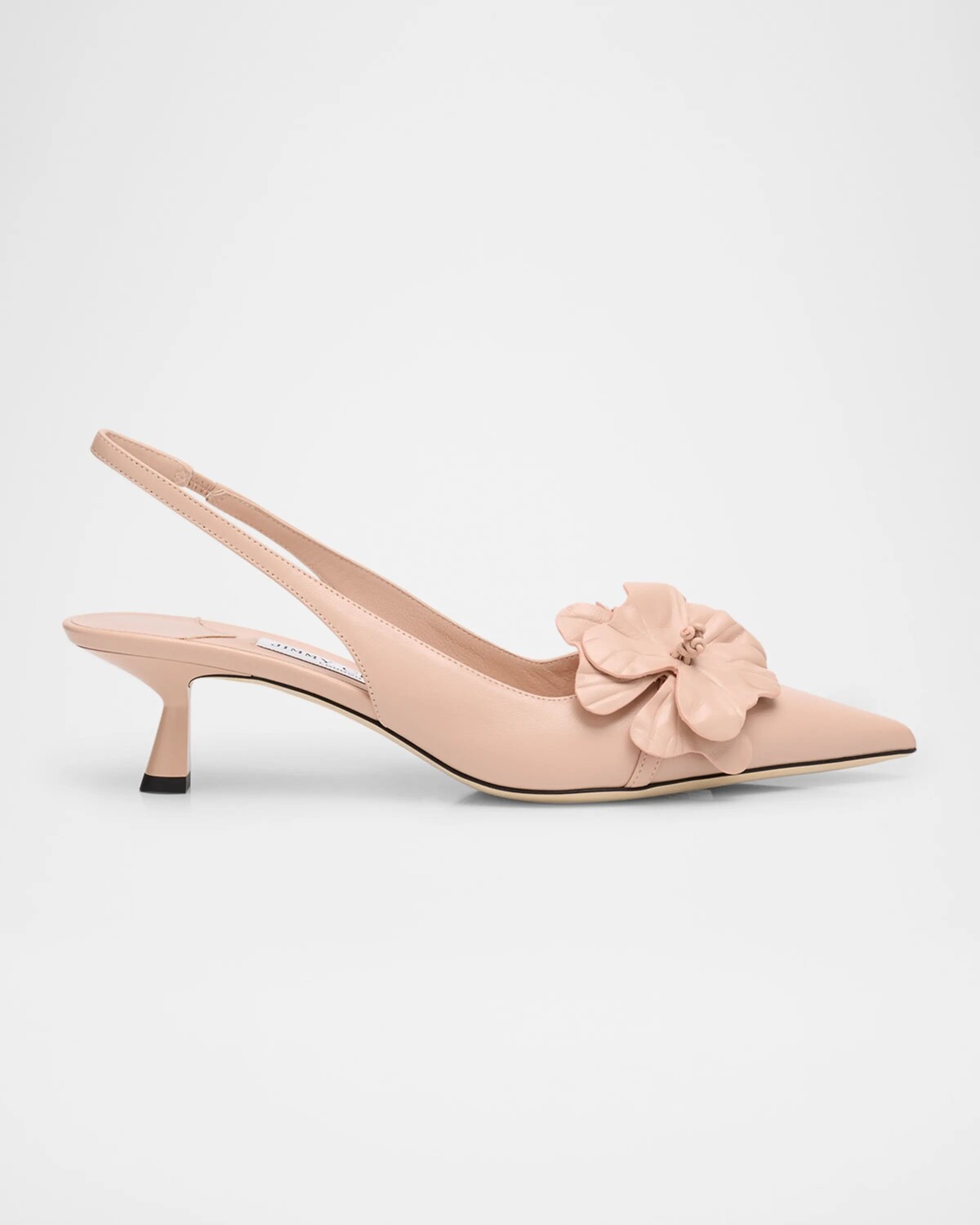 Кожаные туфли Amita Flowers с пяткой на пятке Jimmy Choo, цвет Macaroon