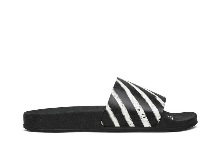 

Шлепанцы Off-White Sliders, Graffiti - Black White 2020