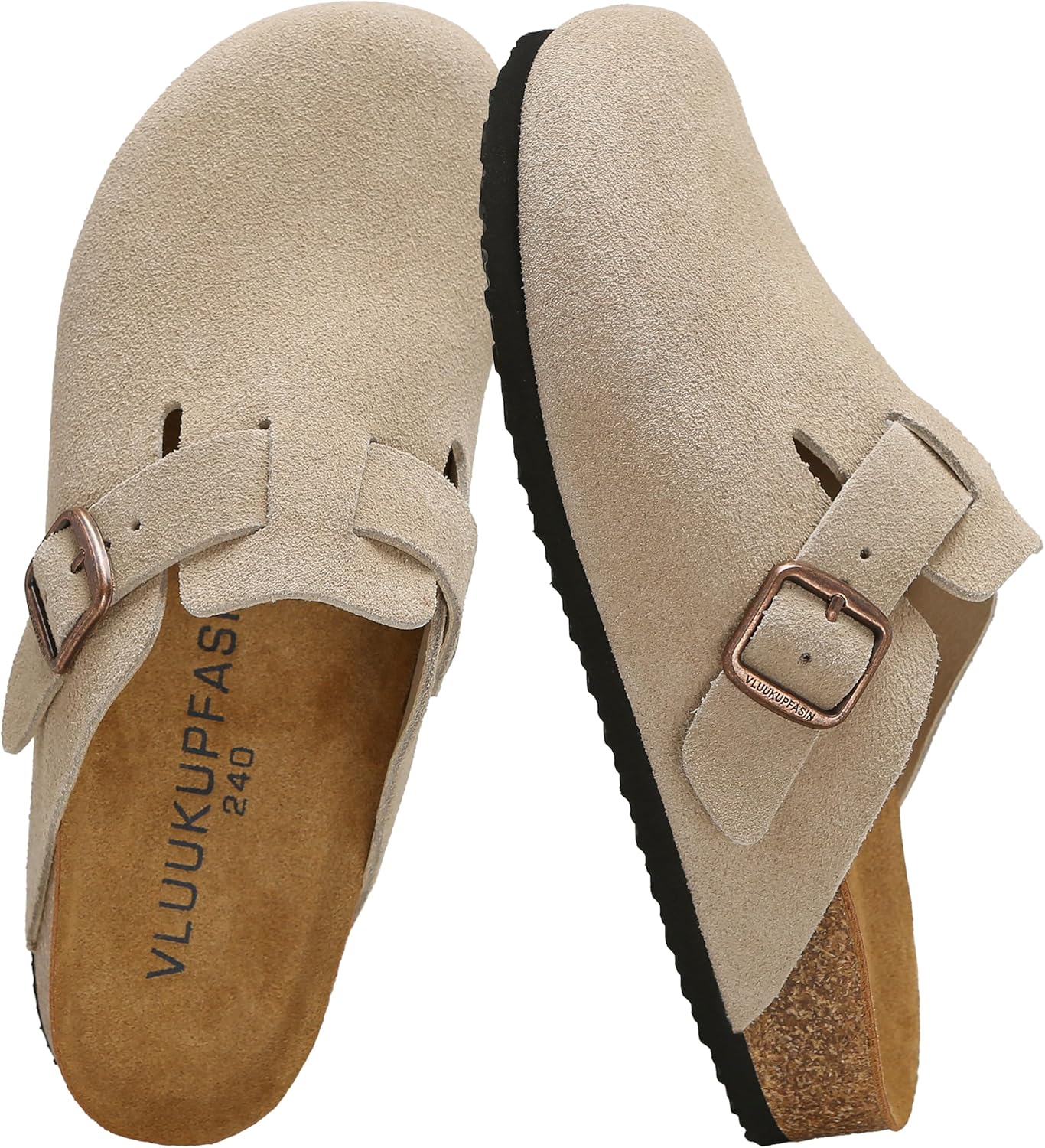 

Женские сабо VLUUKUPFASIN из натуральной замши для женщин и мужчин, удобные мюли с поддержкой свода стопы и «картофельные» туфли на ремешке с регулируемой пряжкой, повседневная обувь унисекс, Sand