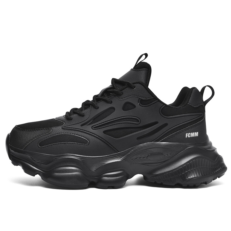 

FCMM Амортизирующие нескользящие износостойкие низкие массивные кроссовки мужские черные, цвет Black