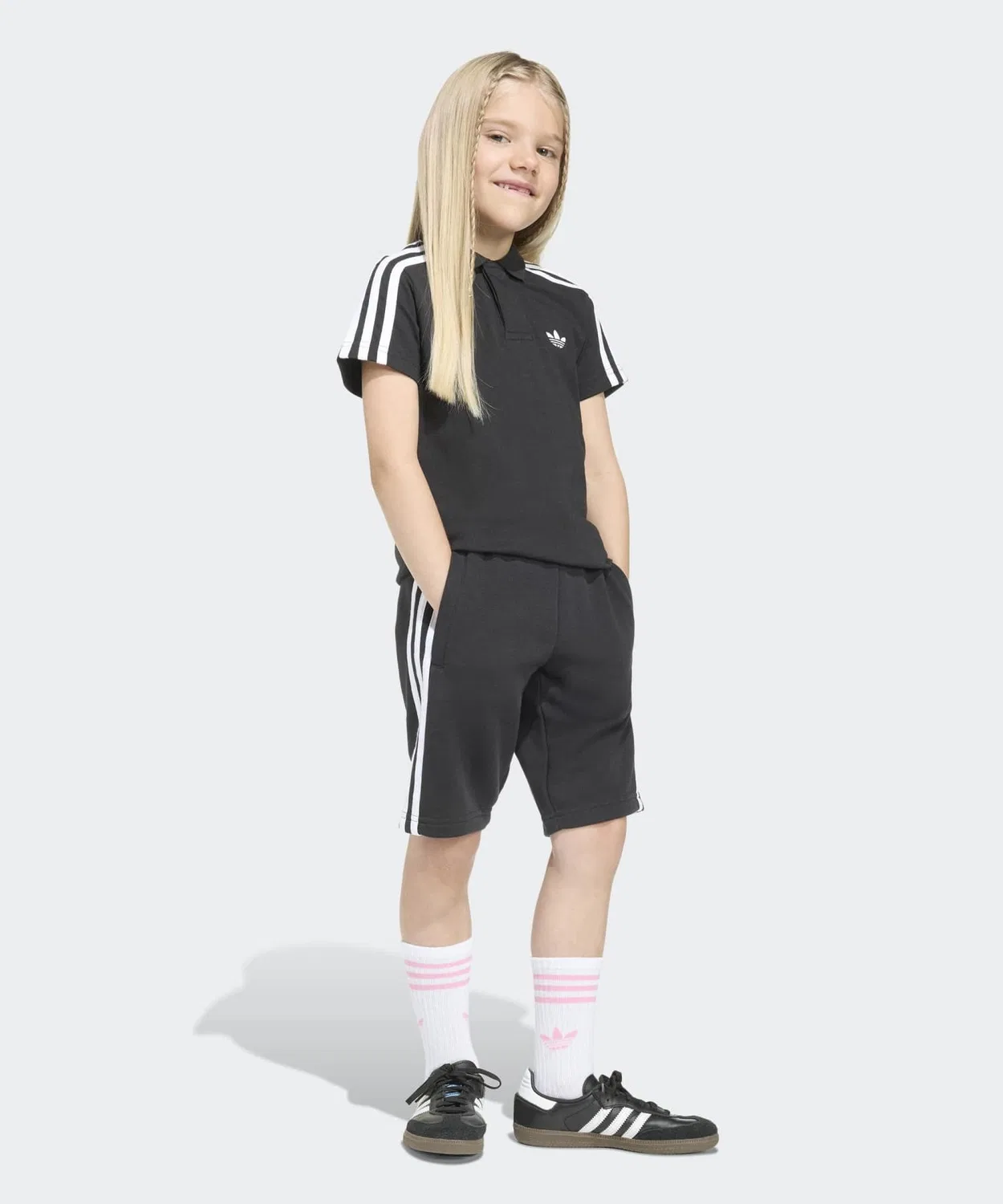 Футболка поло с шортами Adidas Originals, хлопок, чёрный — фото 3