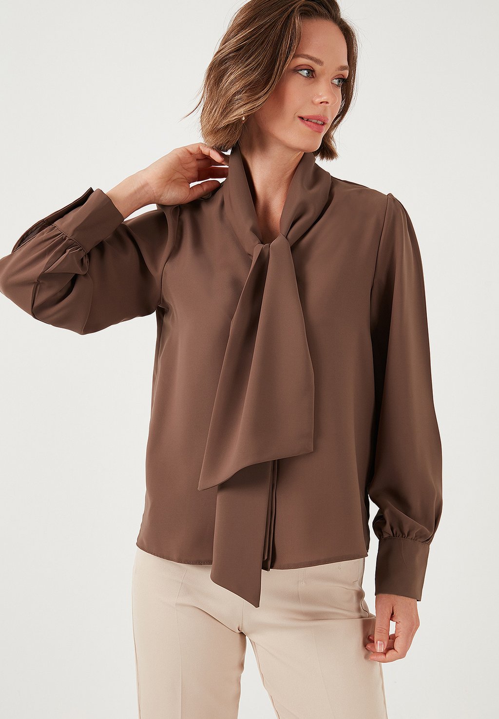 

Блузка на пуговицах REGULAR FIT LELA, коричневый