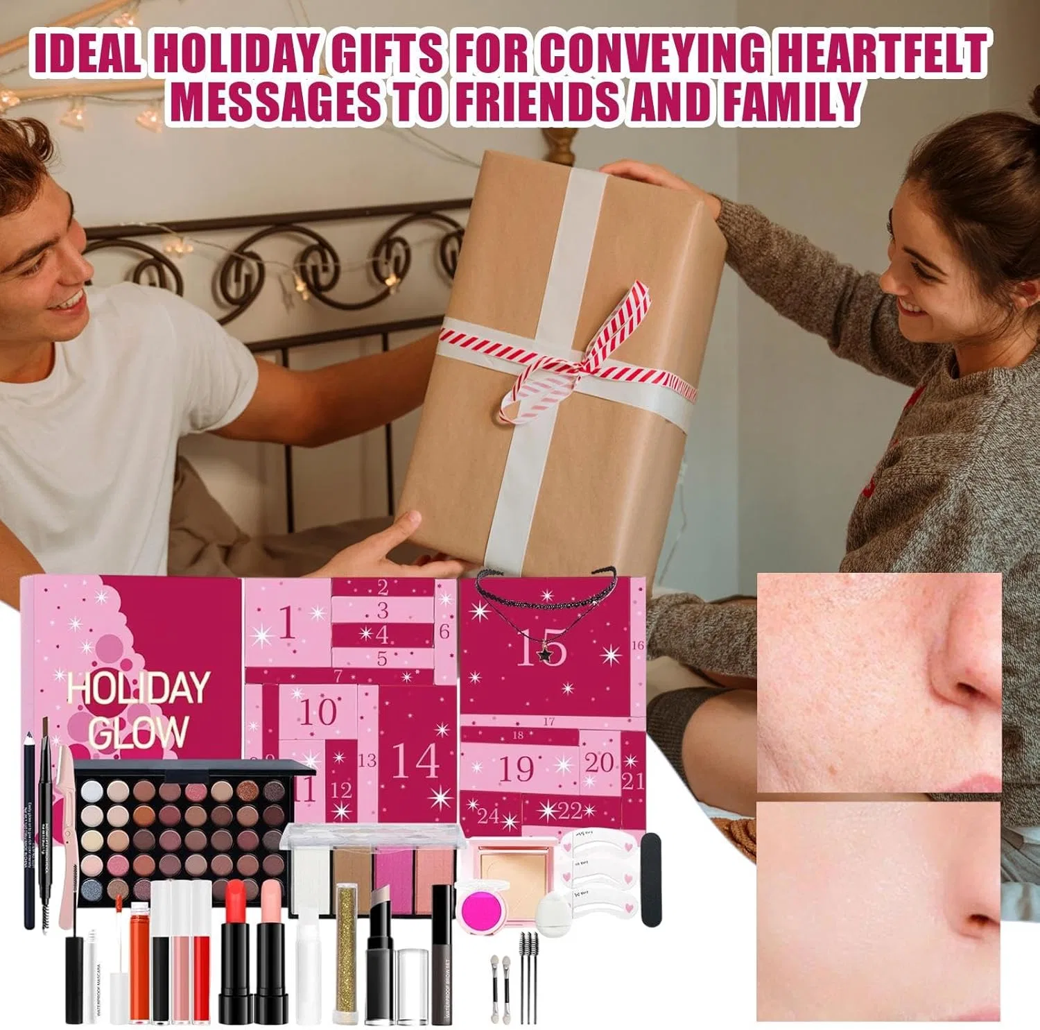 Набор косметики Advent Beauty Calendar 2025, 24 предмета, красный — фото 3