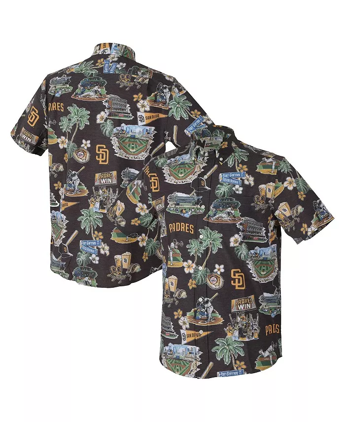 

Мужская коричневая трикотажная рубашка на пуговицах San Diego Padres Scenic Performance Reyn Spooner