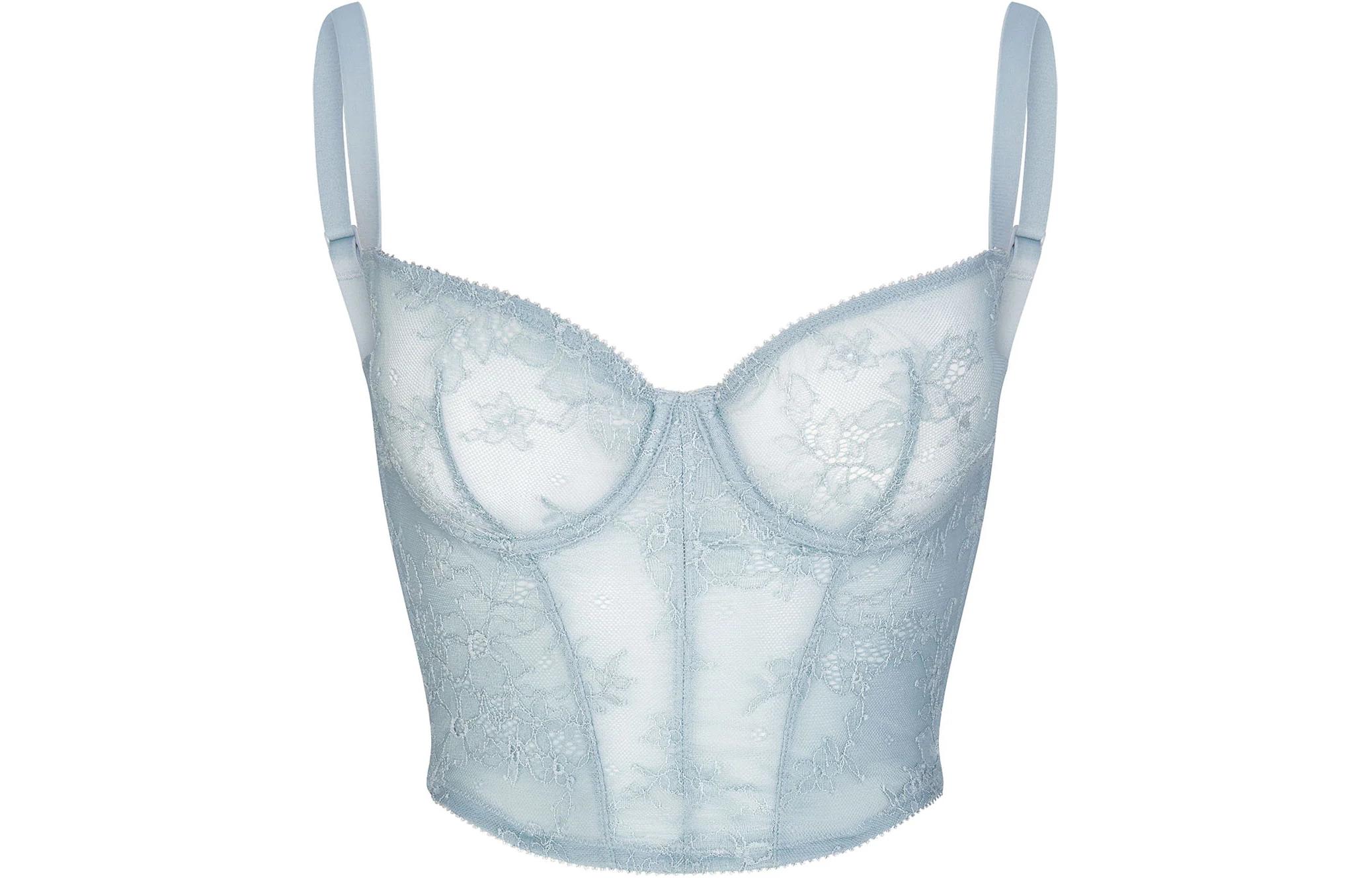 

Свадебная серия SKIMS ультратонкое кружевное корсетное боди женское деним