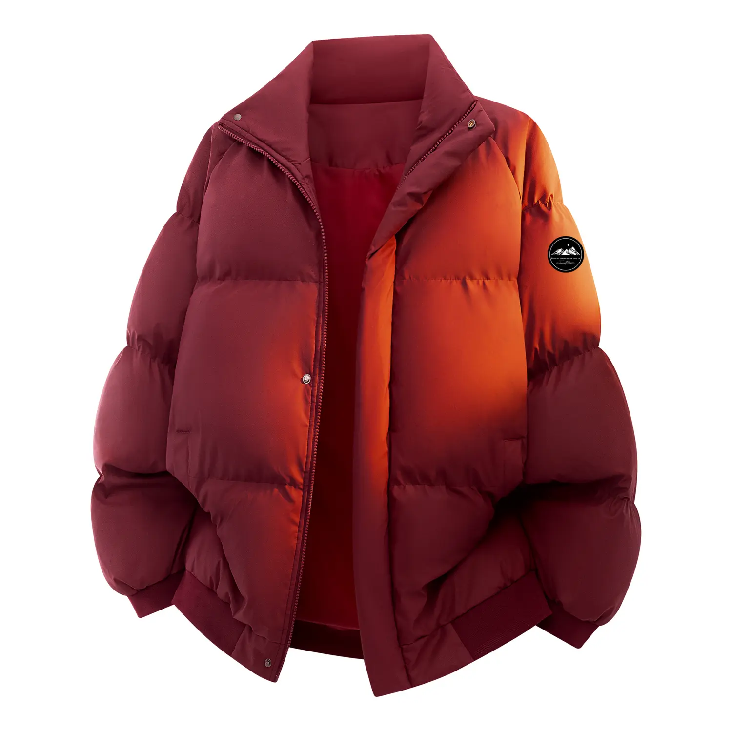 

Пуховик женский с воротником стойкой утепленный стеганый WARRIOR, burgundy (diy badge)