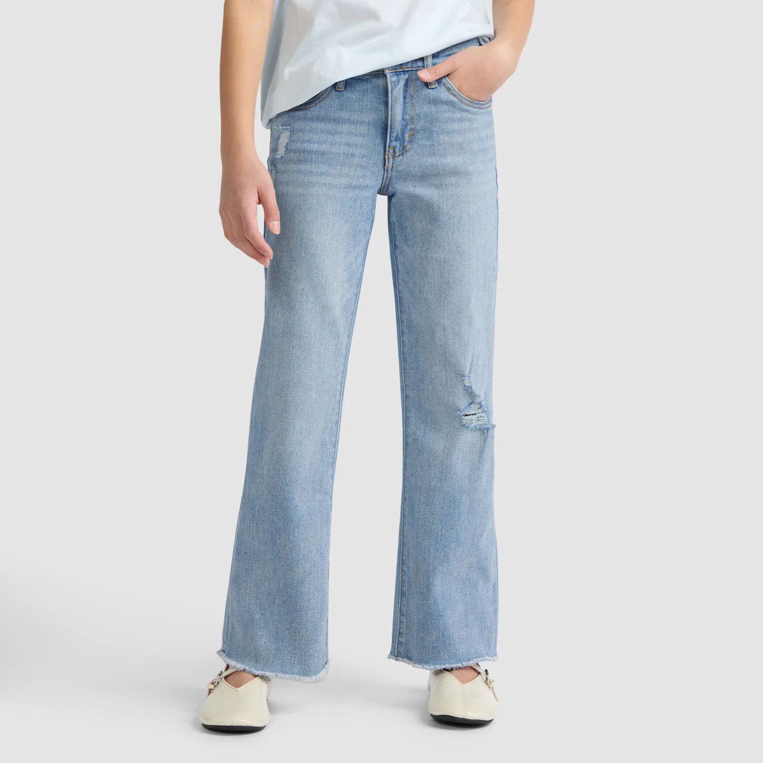 Широкие джинсы для девочек 7-16 лет Levi's, Light Wash