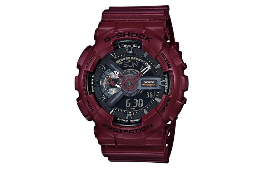 

Унисекс черные часы CASIO GA-110EW-4AJF с двойным жидкокристаллическим и аналоговым дисплеем