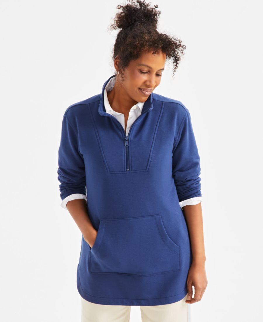 

Женская флисовая туника-толстовка Luxsoft с застежкой-молнией до середины груди Style & Co, Dark Blue