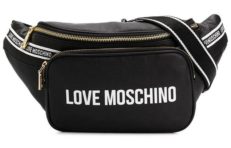 

MOSCHINO Кожаная сумка через плечо Поясная сумка Женская черная