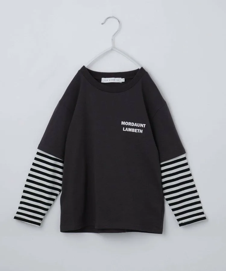 Длинная футболка с многослойной джинсовой аппликацией THE SHOP TK, Sumikuro (018)
