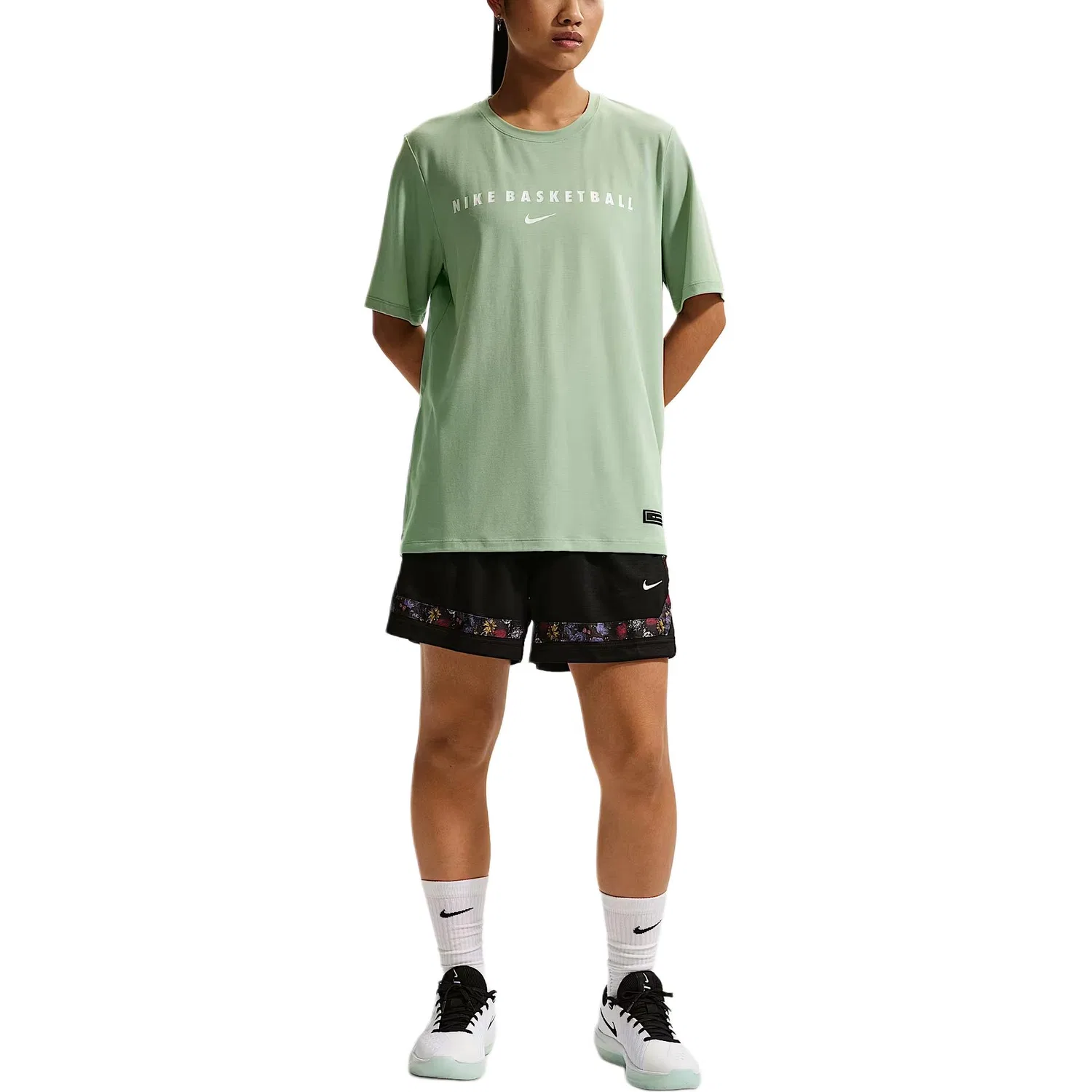 Футболка быстросохнущая Nike Dri Fit Mild Gray Green/White — фото 3