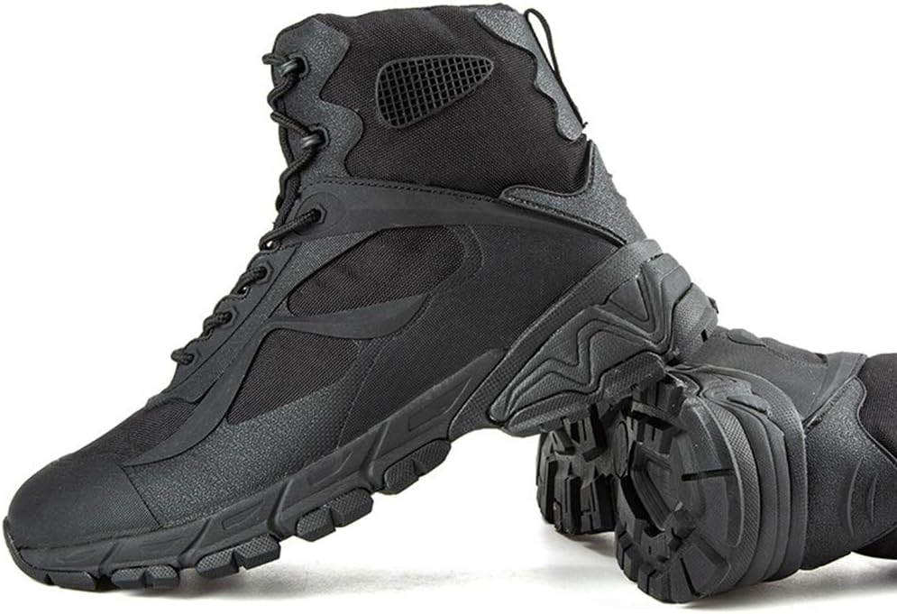 

Мужские тактические ботинки, высокие десертные боевые ботинки для туризма, внедорожные военные ботинки, песочный - 45/UK 10.5/US 11 Jlfzc, черный