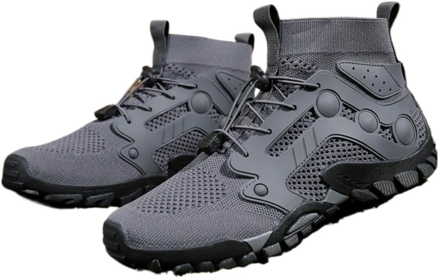 

Мужские высокие походные ботинки, с массивной подошвой, противоскользящие для активного отдыха и скалолазания, дышащая сетка для походов и скалистых приключений Azttoztto, темно-серый
