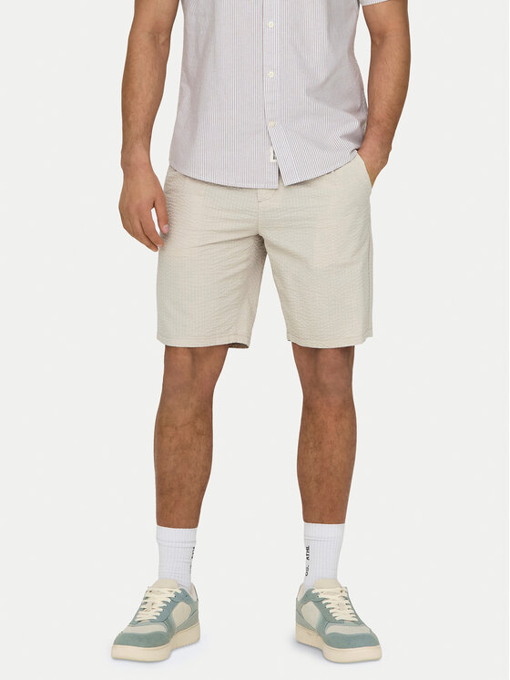 

Шорты из ткани обычного кроя Leo 22028301 Only & Sons, бежевый