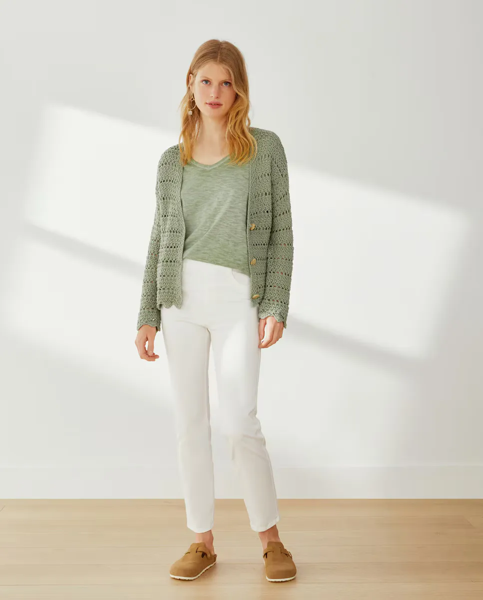 

Прямые однотонные женские джеггинсы Southern Cotton, цвет Blanco roto