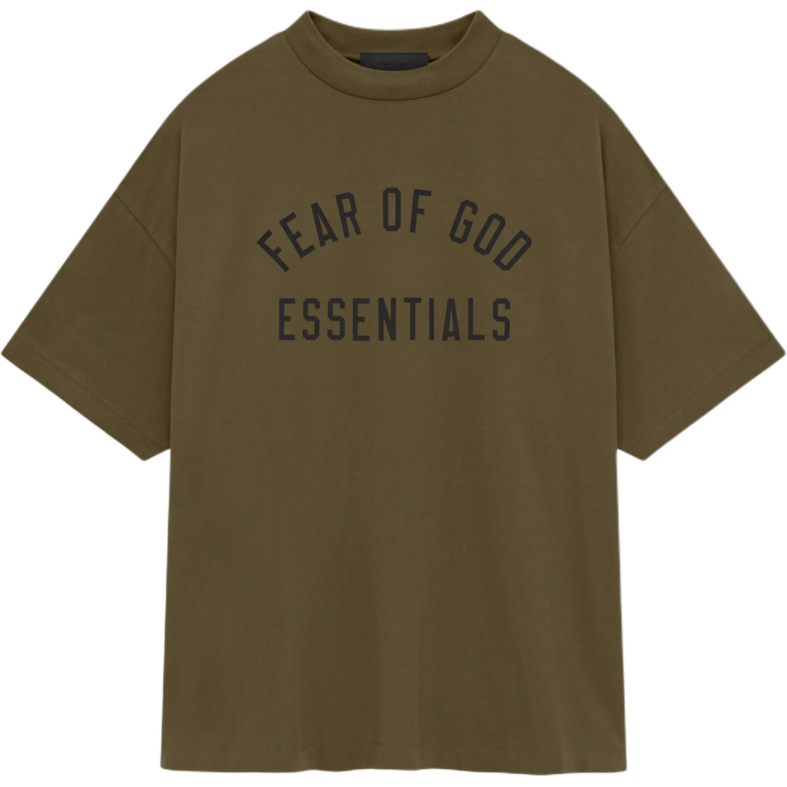 Футболка с круглым вырезом Fear Of God Essentials, оливково-зеленый — фото 2