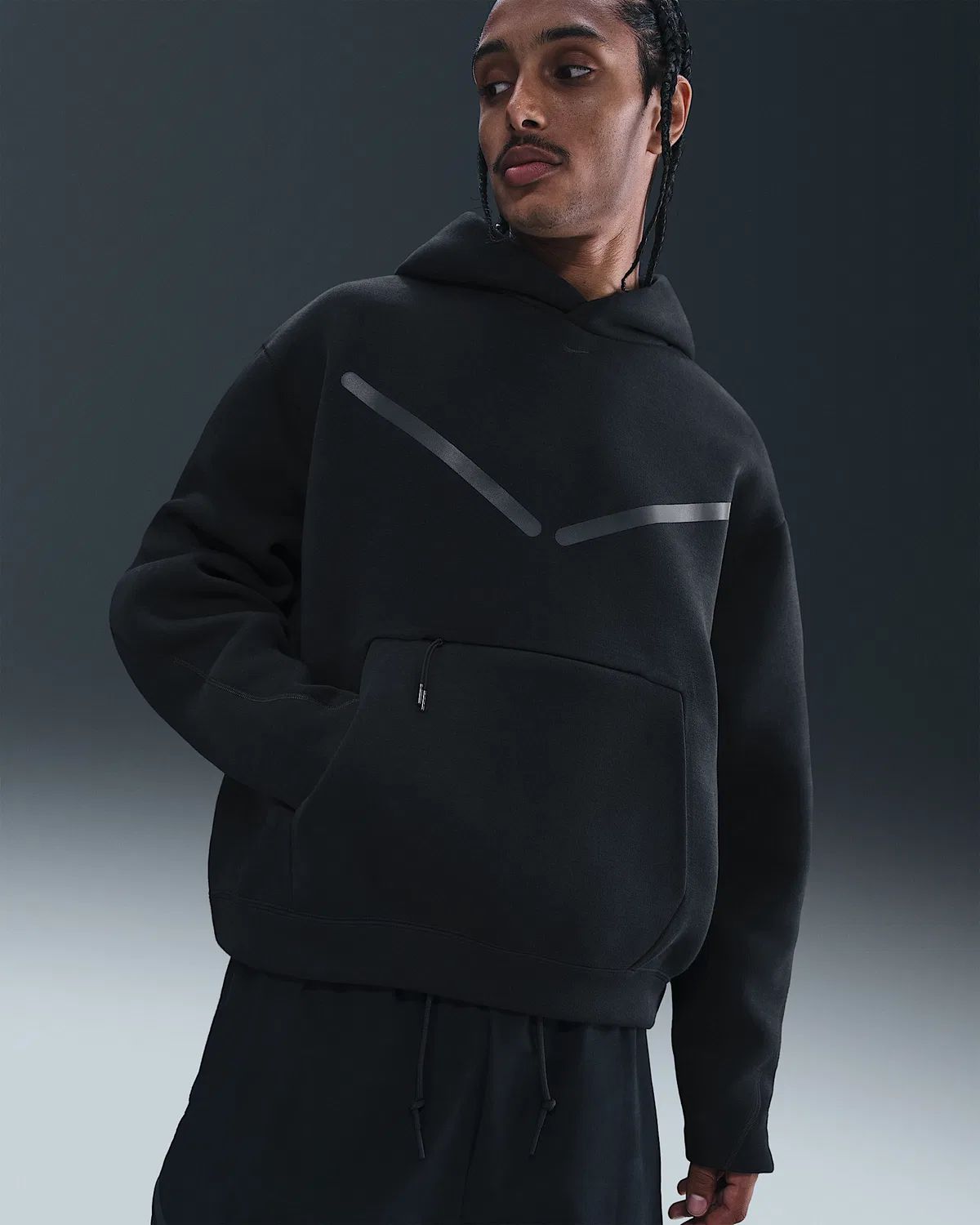 Мужская худи с отражающими элементами Nike Tech, Black/Black