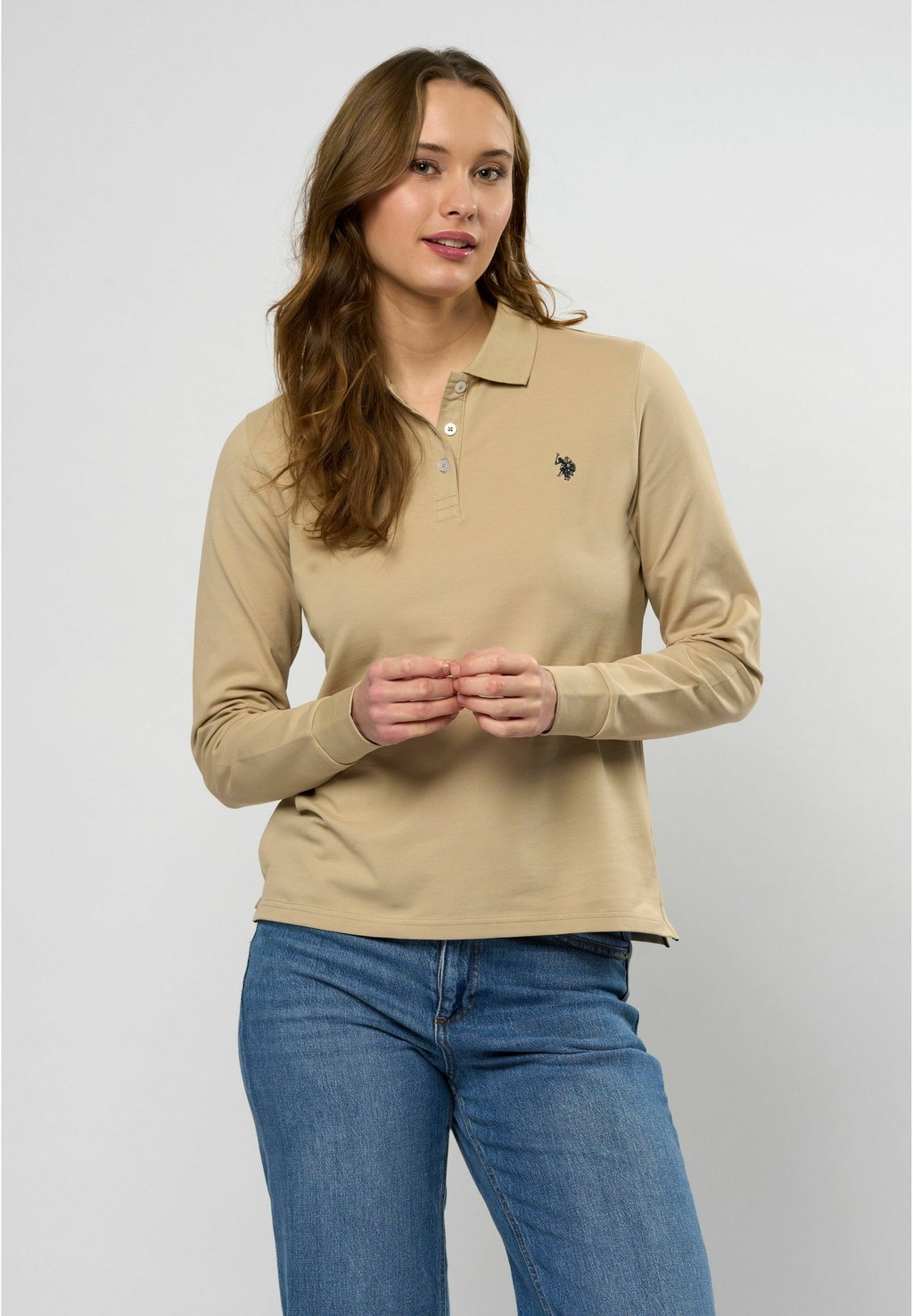 

Топ с длинными рукавами LISE LONG SLEEVE POLO - Polo shirt U.S. Polo Assn., бежевый