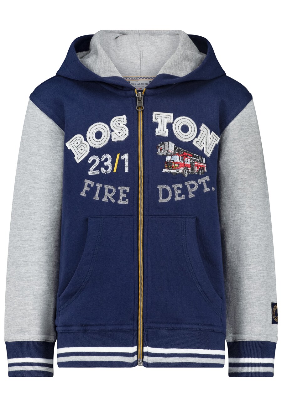 

Толстовка с капюшоном на молнии SALT AND PEPPER Boston Fire Dept., темно-синий
