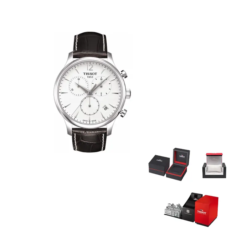 

TISSOT Часы Junya Collection Quartz Movement Men's Watch Watch 42mm White Dial Stainless Steel Case Leather Strap, White Dial