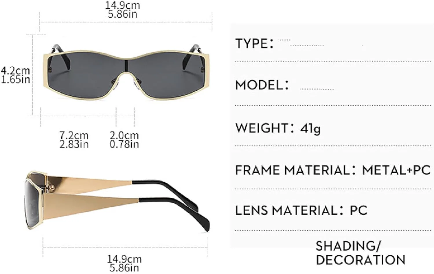 

Модные панк-солнцезащитные очки для женщин, роскошные очки в крупной оправе для мужчин, очки для активного отдыха, защита от УФ-излучения UV400 TKKTLLT, Gold Green