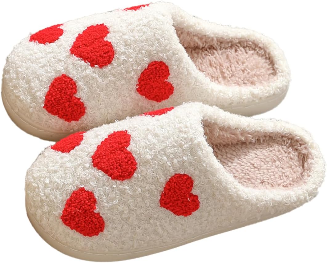 

Тапочки Loizziuy Cute Heart милые пушистые тапочки для женщин и мужчин, теплые тапочки на зиму, с памятью формы, мягкие уютные домашние тапочки