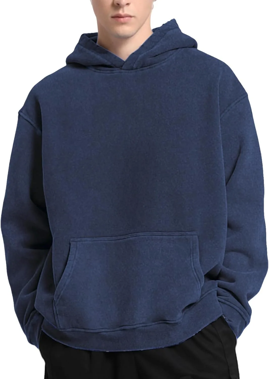 

Мужской оверсайз худи из хлопка с эффектом acid wash CHXLQQX