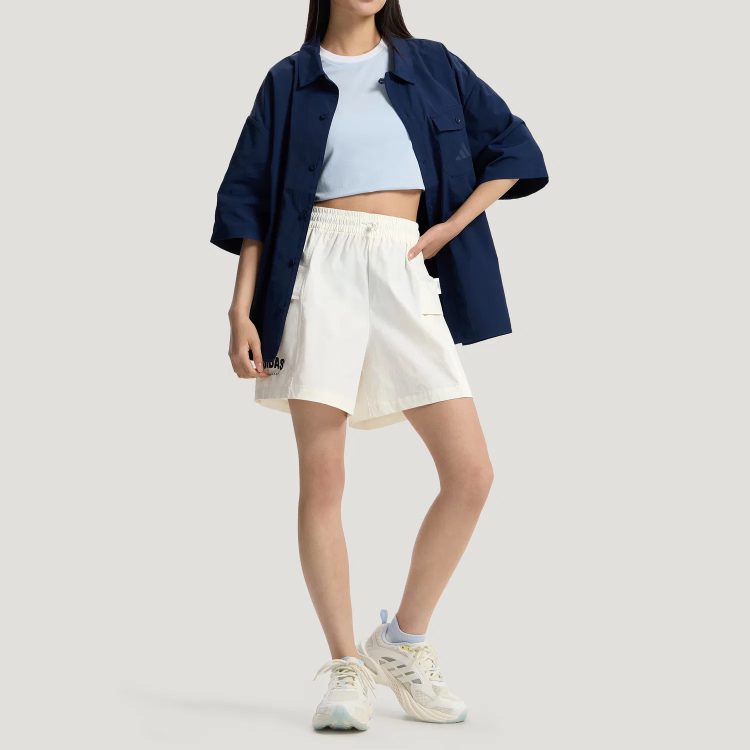 Шорты карго женские Cargo Woven Adidas, Jade White — фото 4