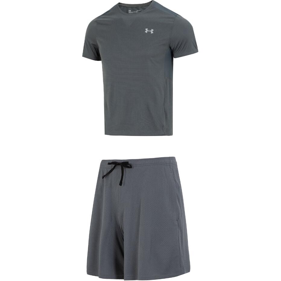 

Повседневный спортивный мужской комплект серая футболка + шорты Under Armour, цвет Set (gray T-shirt + shorts)