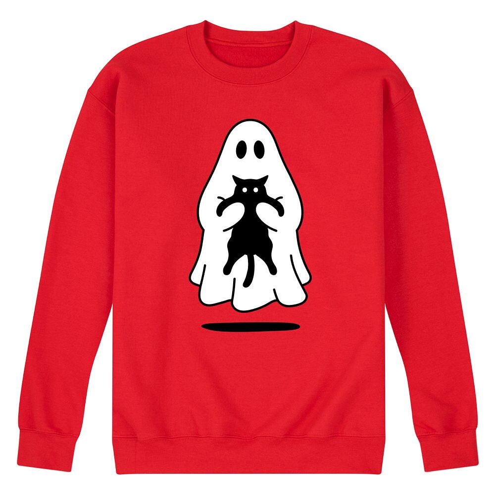 

Мужской флисовый свитшот Ghost Holding Black Cat Licensed Character, красный