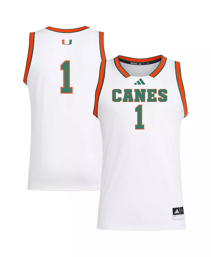 

Мужская 1 белая майка-реплика Miami Hurricanes Swingman adidas