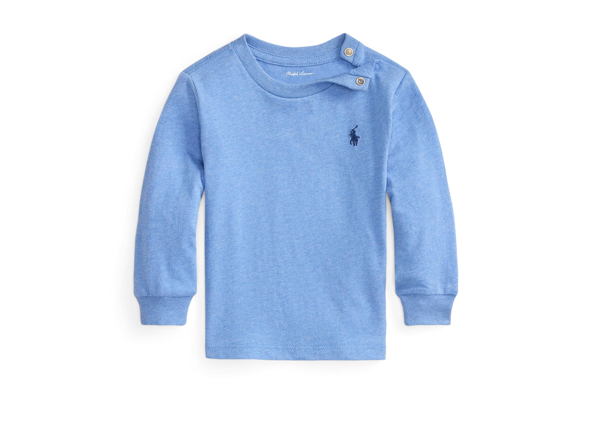 

Футболка Polo Ralph Lauren Kids Cotton Jersey Long Sleeve Tee, цвет Soft Royal Heather