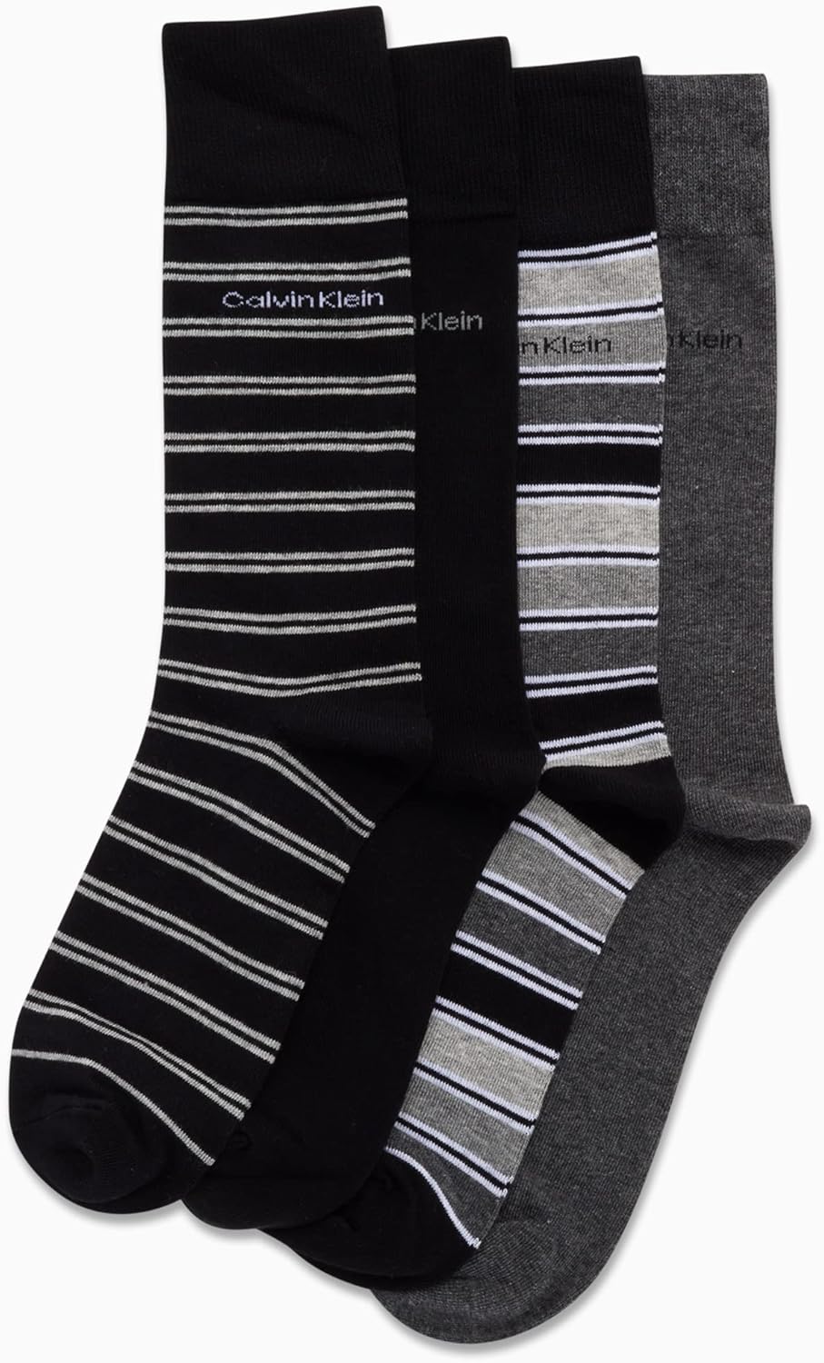 Мужские носки Calvin Klein Crew Socks - 4 пары, легкие, влагоотводящие, мягкие, спортивные носки для мужчин, для занятий спортом и бега, Black Assorted — фото 4