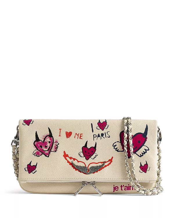 

Эксклюзивная сумка из зернистой кожи с эффектом цветения. Zadig & Voltaire, белый