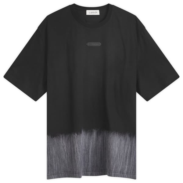 

Футболка с нашивкой-логотипом из мохера Lanvin, черный