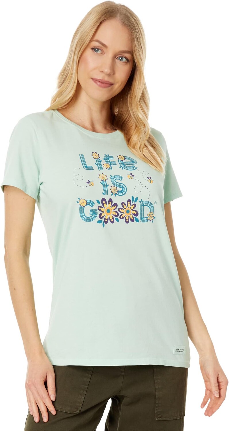 

Футболка Life is Good Daisy Bees Short Sleeve Crusher-Lite Tee, цвет Sage Green