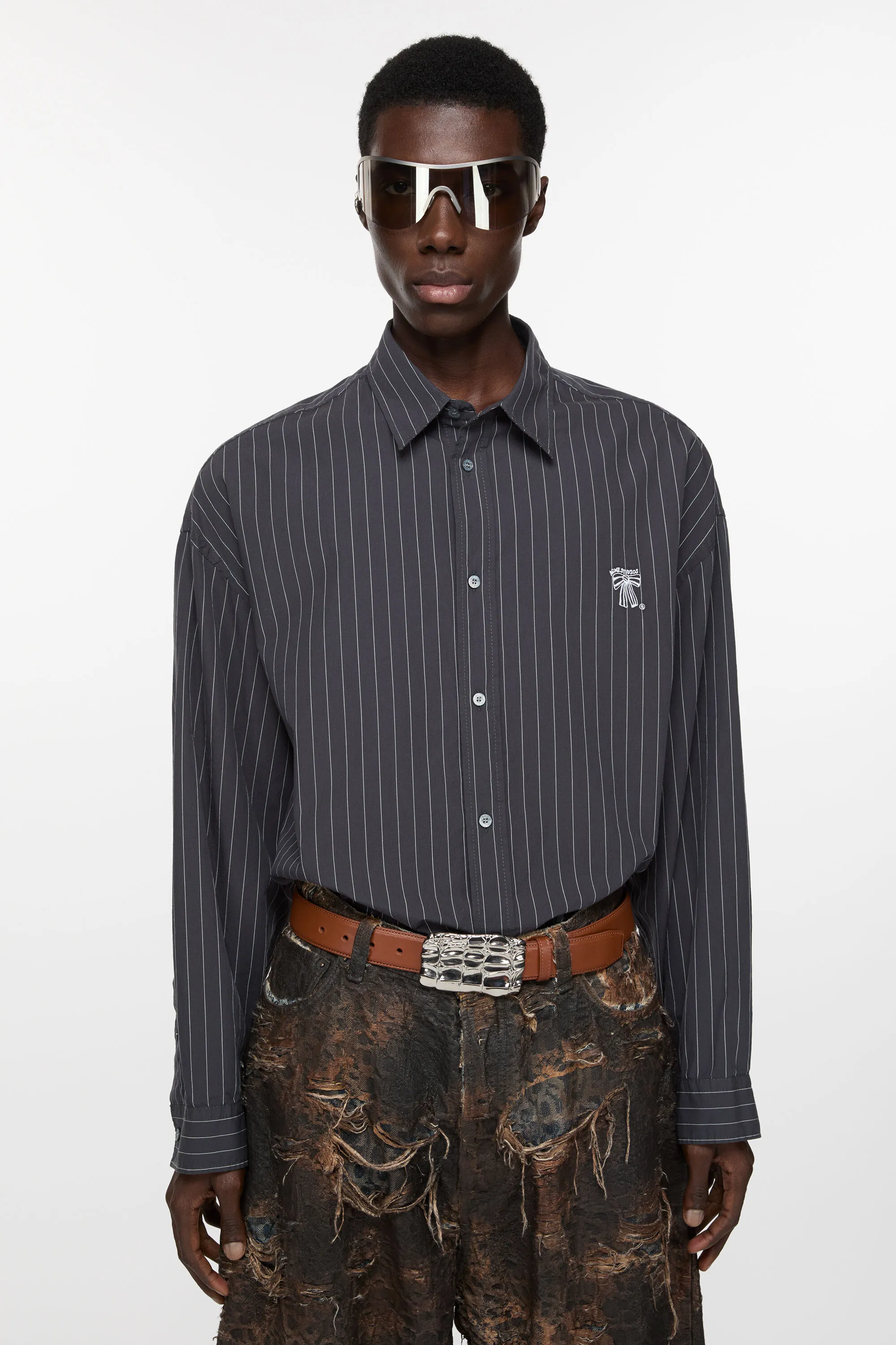 

Рубашка на пуговицах Acne Studios, черно-белый