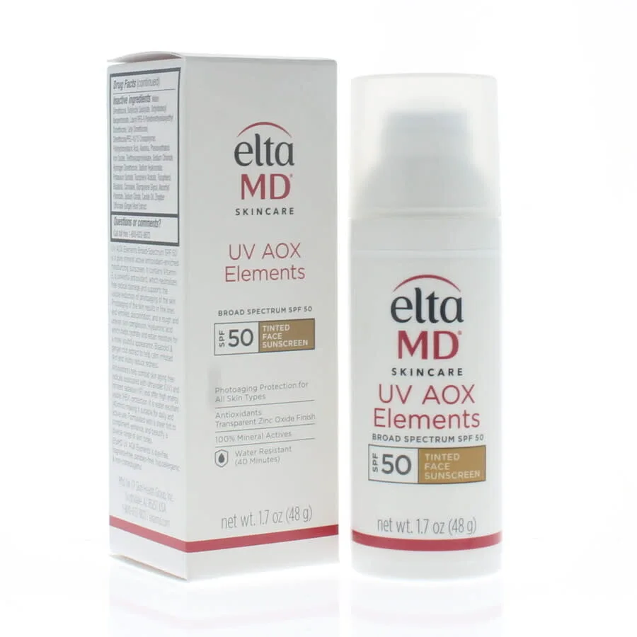 Солнцезащитный крем для лица с оттенком EltaMD UV AOX Elements SPF 50, водостойкий, 1,7 унции, уход за кожей 827854010111