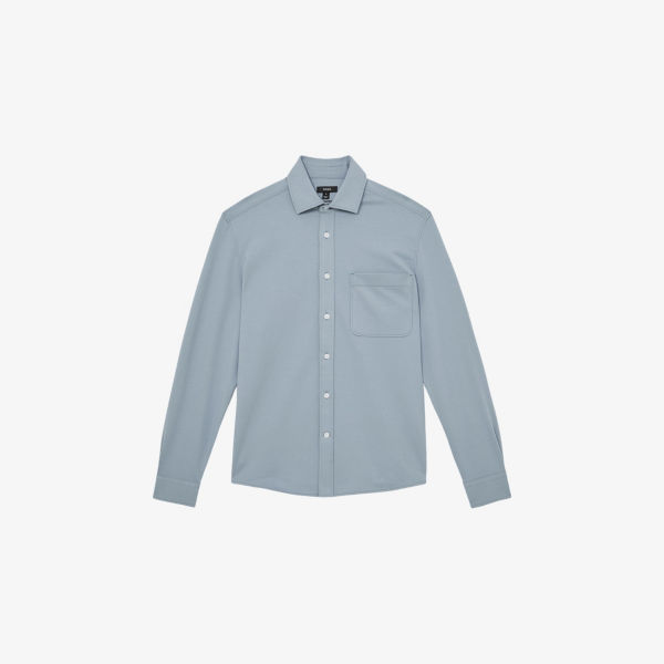 

Рубашка Reiss с накладными карманами, голубой