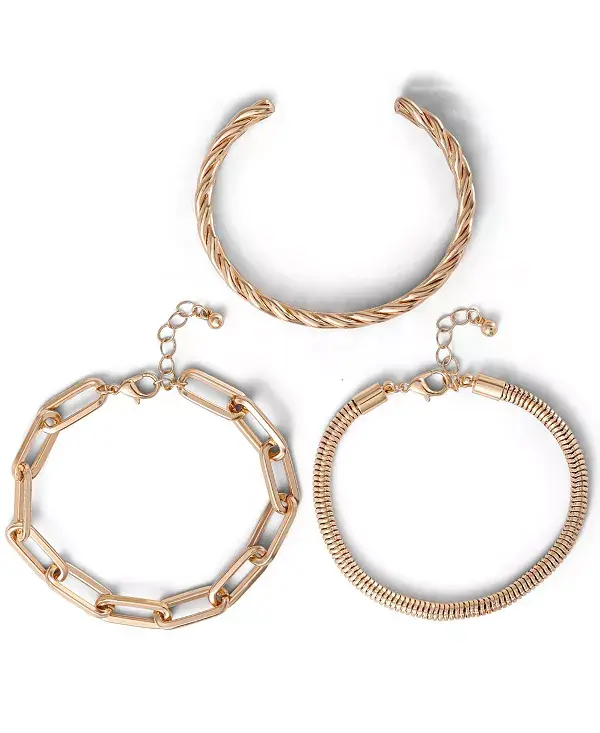 

Комплект браслетов-цепочек золотистого цвета – 3 предмета Jessica Simpson, gold