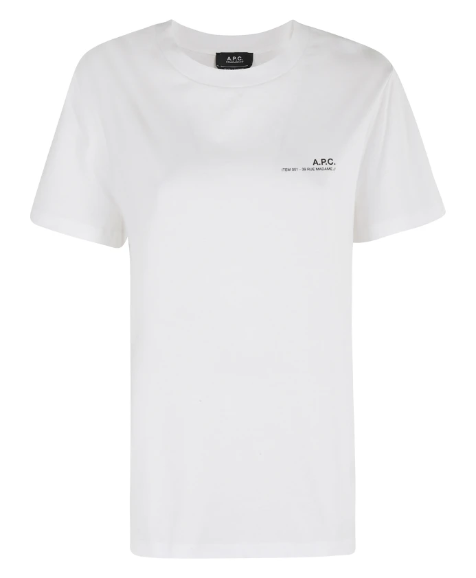 

Белая хлопковая футболка с коротким рукавом A.P.C., белый