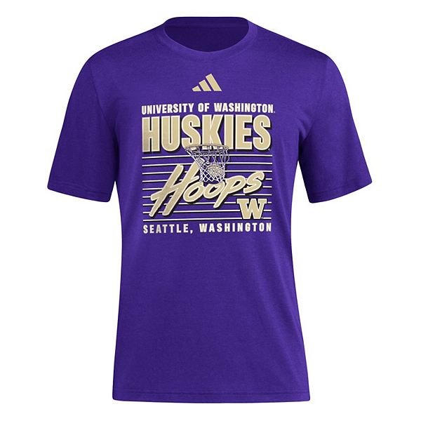 Мужская фиолетовая футболка washington huskies locker swish tri-blend Adidas — фото 3