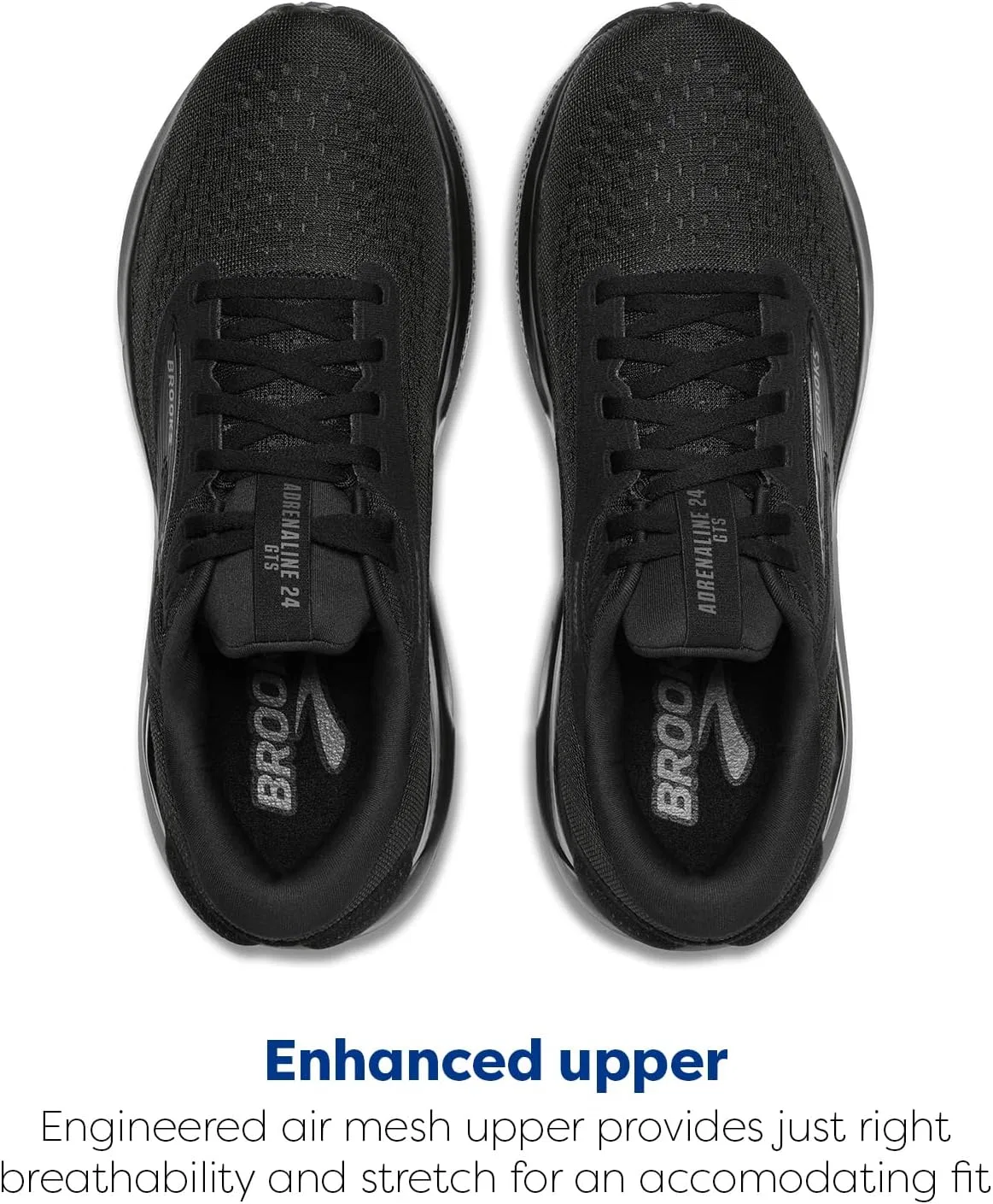 Мужские беговые кроссовки Brooks Adrenaline GTS 24 с поддерживающей подошвой, 2-Black Ebony — фото 4