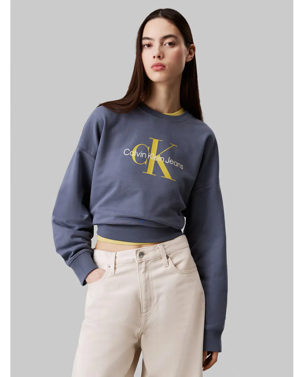 

Женская хлопковая толстовка из флиса Calvin Klein Jeans, синий