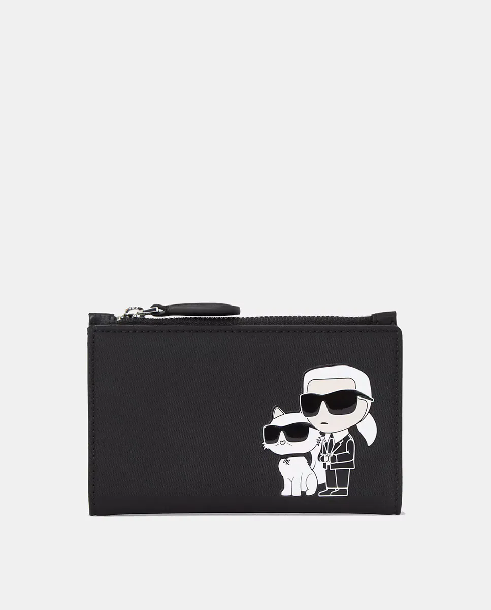 

Большой черный кошелек с передней деталью Karl Lagerfeld, черный