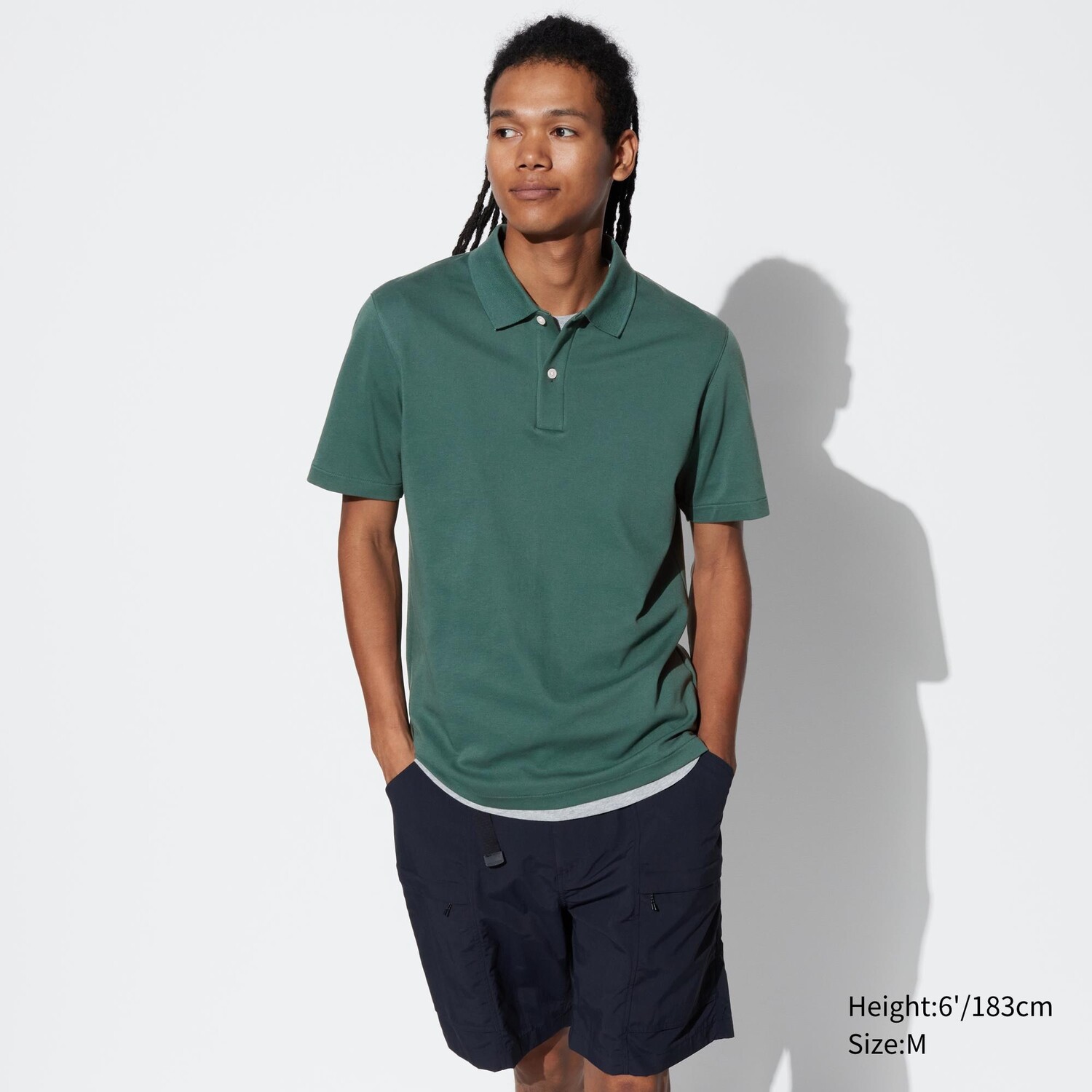 

Поло из хлопкового пике AIRism UNIQLO, зеленый