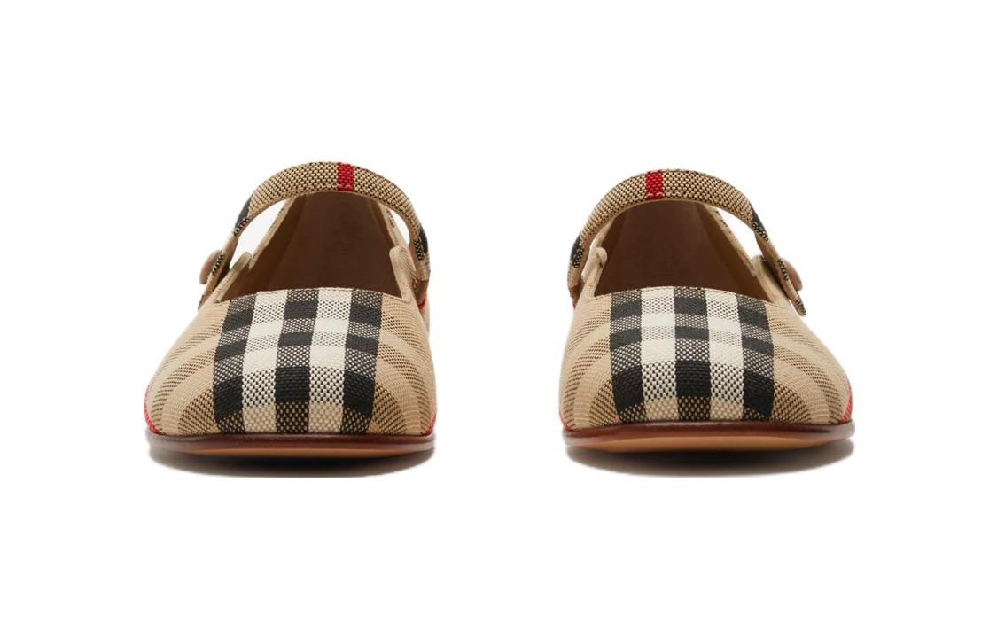 Кроссовки Burberry Kids Vintage Check Mary Jane Ballerinas, коричневый — фото 3